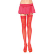 Leg Avenue Sheer Thigh Highs With Lace Tops Red  UK 6 to 12