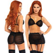 Leg Avenue Mesh Bra Top and Garter Skirt